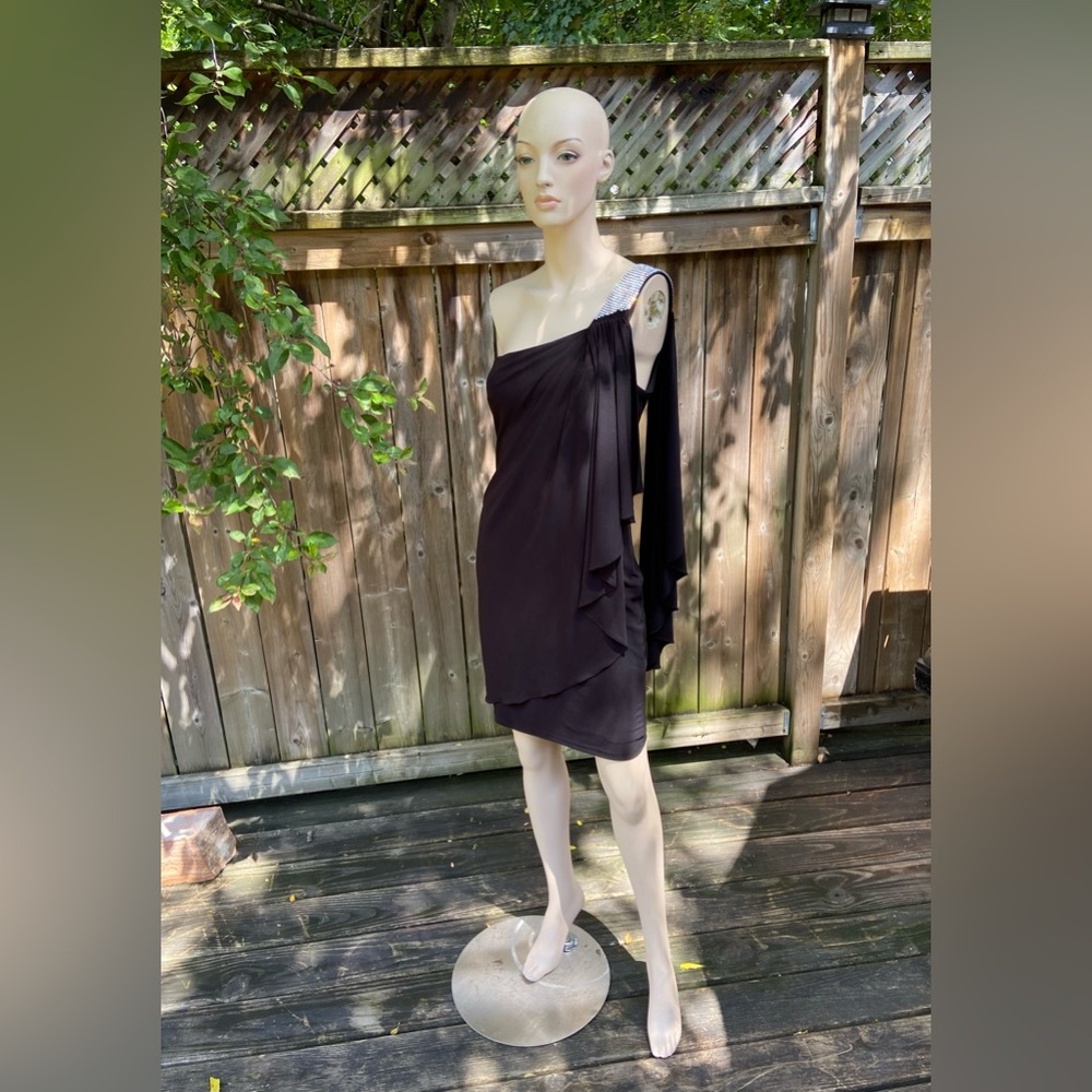 🐦‍⬛ 5/$25 🐦‍⬛ Fancy & Flowy Single Strap Asymmetrical Dress - Picture 4 of 16